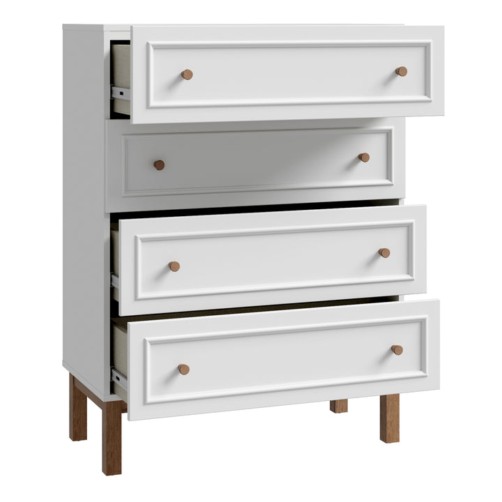 Wensley 4 Drawer Chest in Light Grey and Oak - TidySpaces