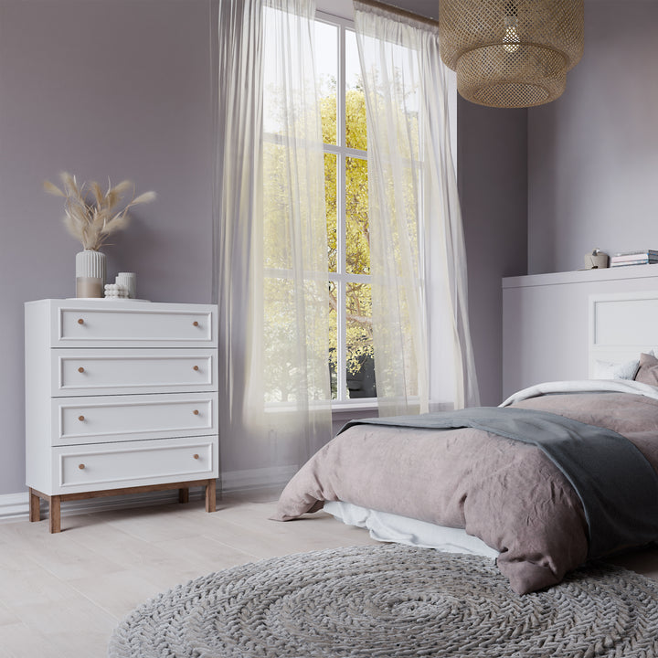 Wensley 4 Drawer Chest in Light Grey and Oak - TidySpaces