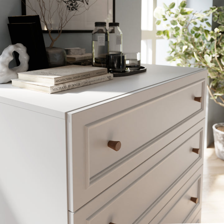 Wensley 4 Drawer Chest in Light Grey and Oak - TidySpaces