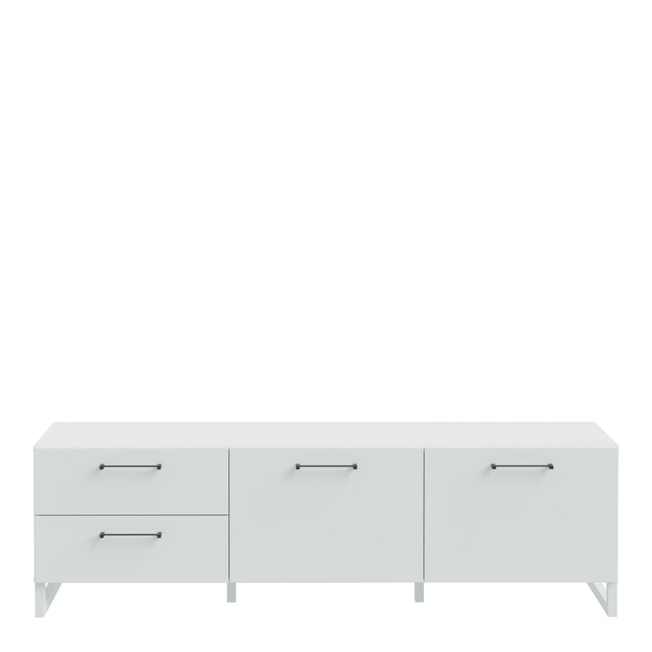 Sali 2 Door 2 Drawer TV Unit in Light Grey - TidySpaces