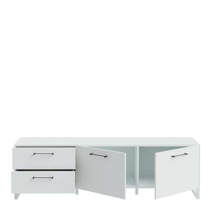 Sali 2 Door 2 Drawer TV Unit in Light Grey - TidySpaces
