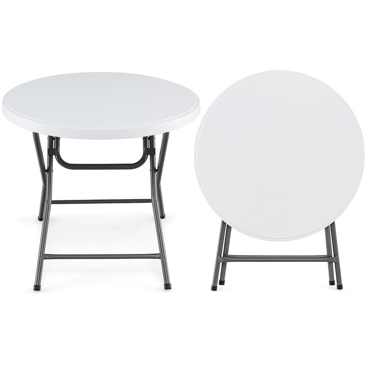 81 CM Round Folding Plastic Table with Thickened HDPE Tabletop - TidySpaces