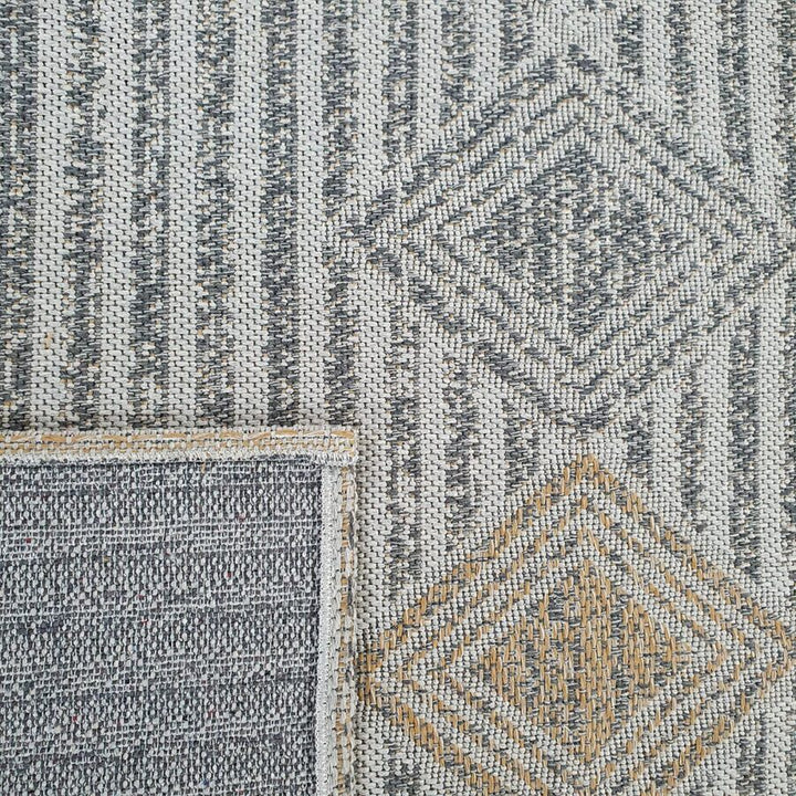 Cotton Rug Grey Shabby Chick Striped - TidySpaces