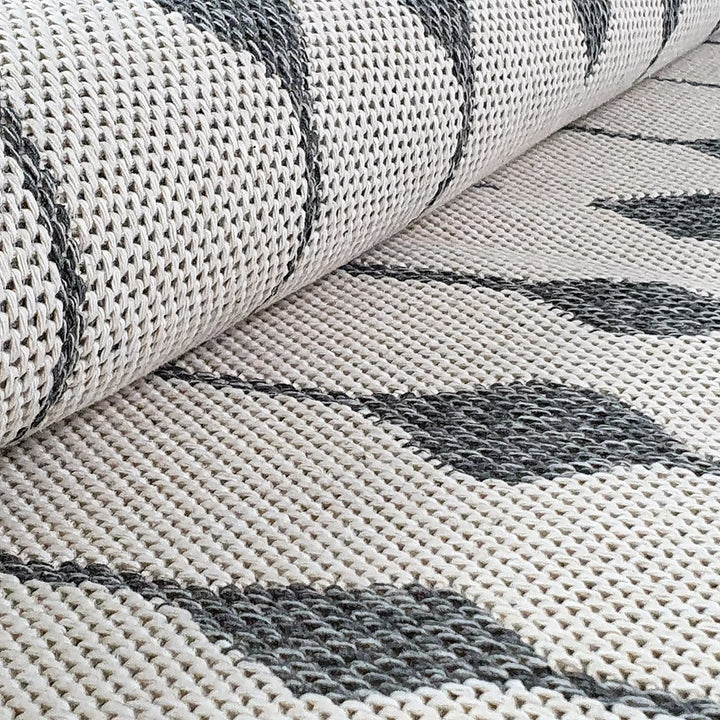Cotton Rug Cream Grey Berber - TidySpaces
