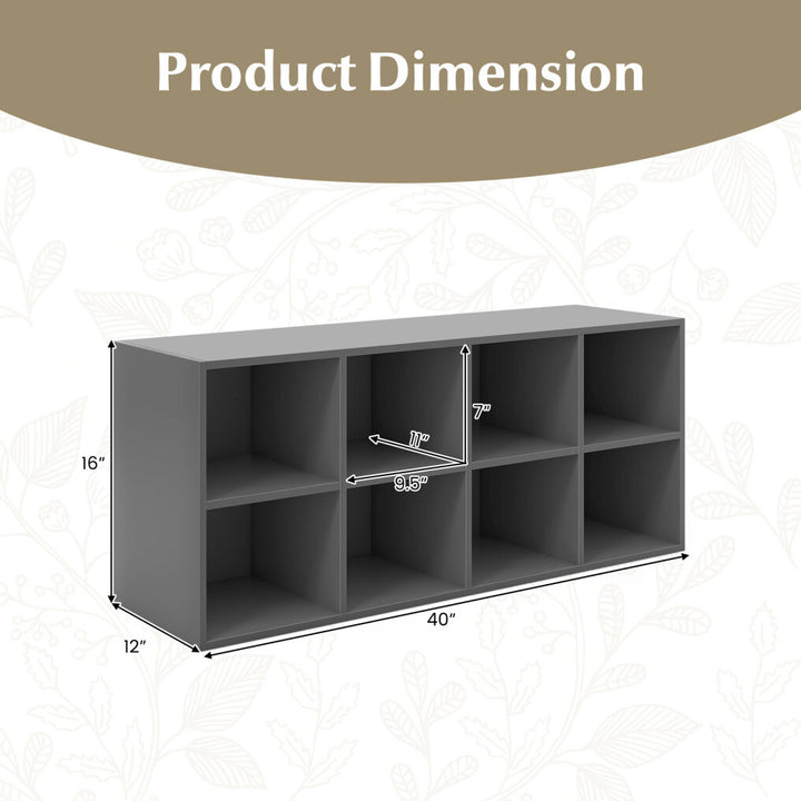 8 Grid Shoe Bench 2 in 1 Shoe Organizer with 8 Storage Cubbies