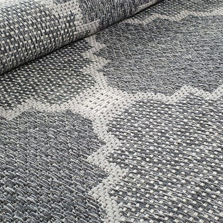 Cotton Rug Runner Trellis Grey - TidySpaces