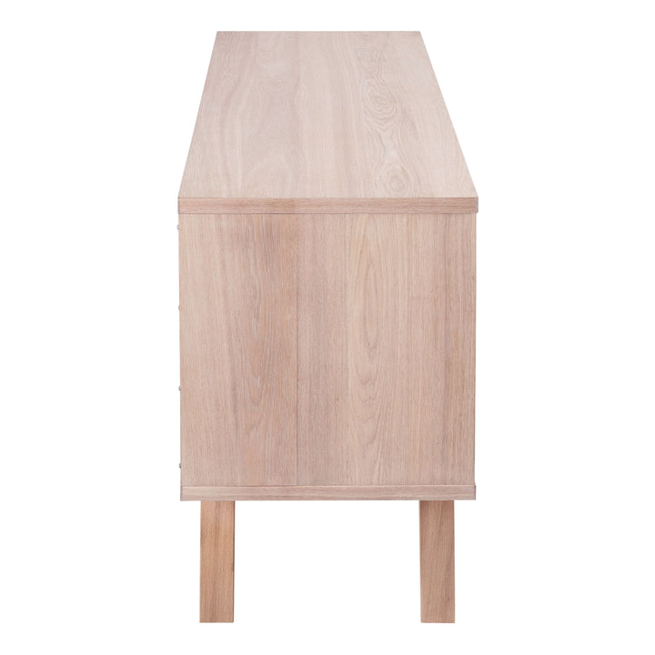 A-Line Sideboard with 4 Drawers and Sliding Door in White Oak - TidySpaces