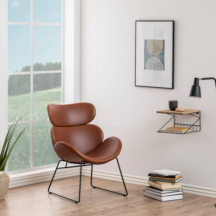 Cazar Lounge Chair in Brown - TidySpaces