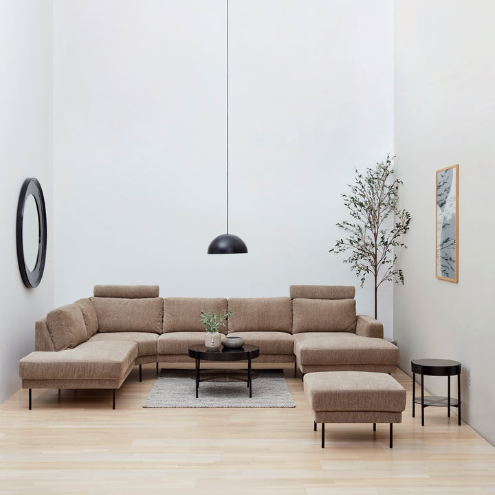 Tipton Round Coffee Table in Black with Smoked Glass Top 75cm - TidySpaces