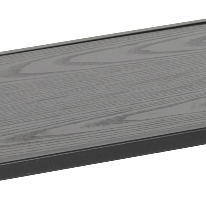 Seaford Wide Black Metal Bookcase with 4 Black Oak Shelves - TidySpaces