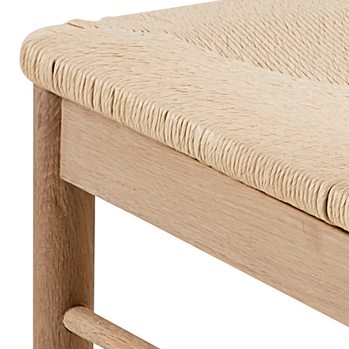 Cassandra Dining Chair with Armrest in White Oak Set of 2 - TidySpaces