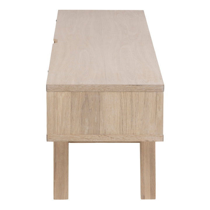 A-Line TV Unit with 2 Drawers in White Oak - TidySpaces