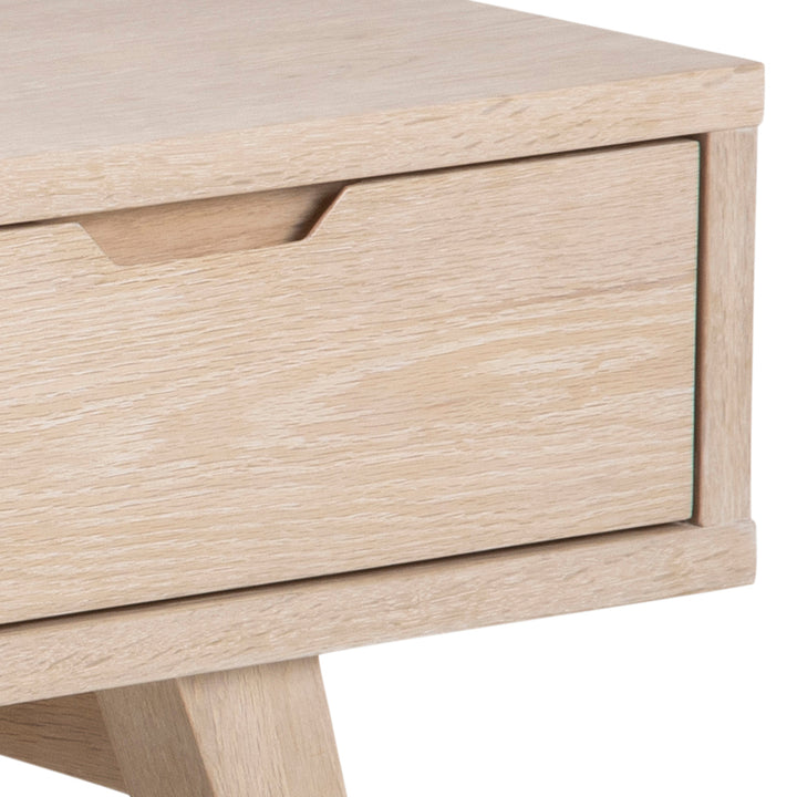 A-Line TV Unit with 2 Drawers in White Oak - TidySpaces