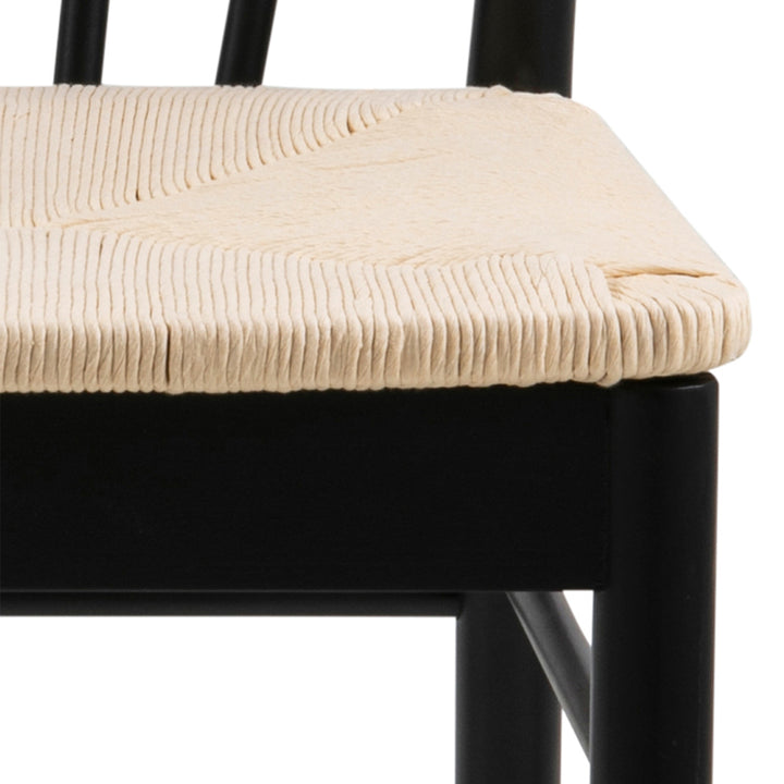 Cassandra Dining Chair with Armrest in Black Set of 2 - TidySpaces