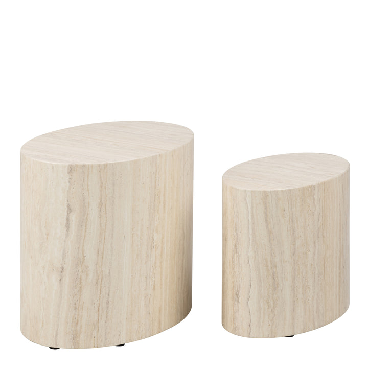 Mice Oval Coffee Table Set in Light Oak - TidySpaces