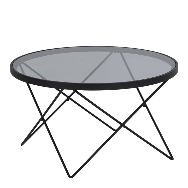 Cuxton Black Coffee Table, with Smoked Glass Top - TidySpaces