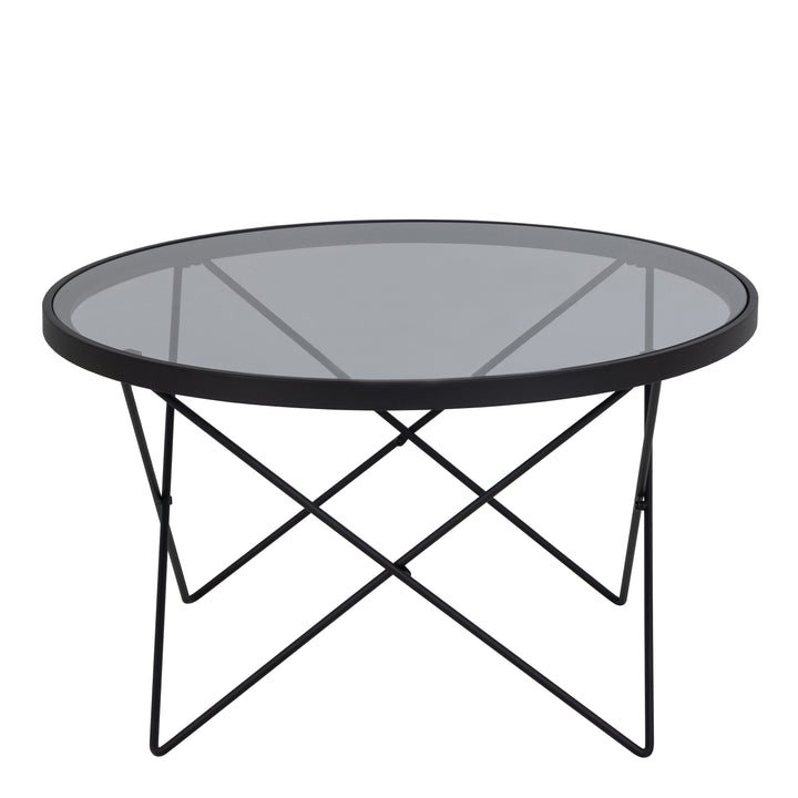 Cuxton Black Coffee Table, with Smoked Glass Top - TidySpaces