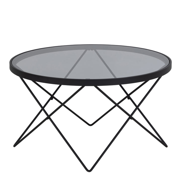 Cuxton Black Coffee Table, with Smoked Glass Top - TidySpaces