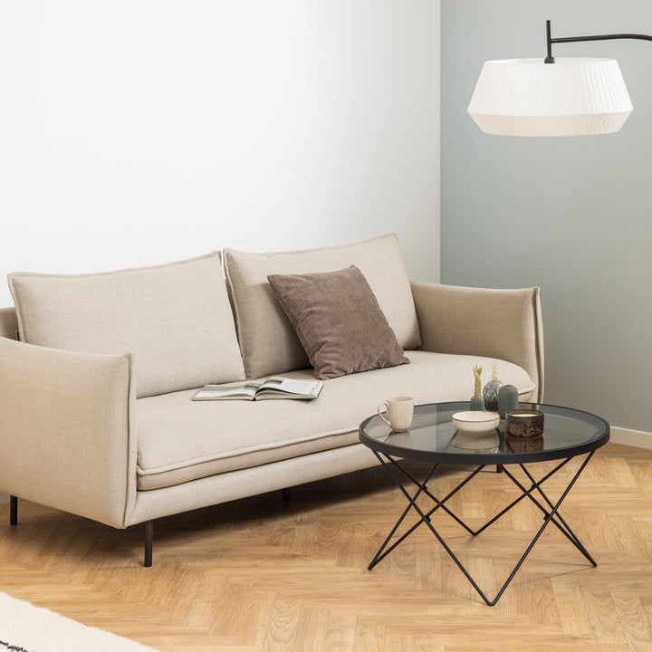 Cuxton Black Coffee Table, with Smoked Glass Top - TidySpaces