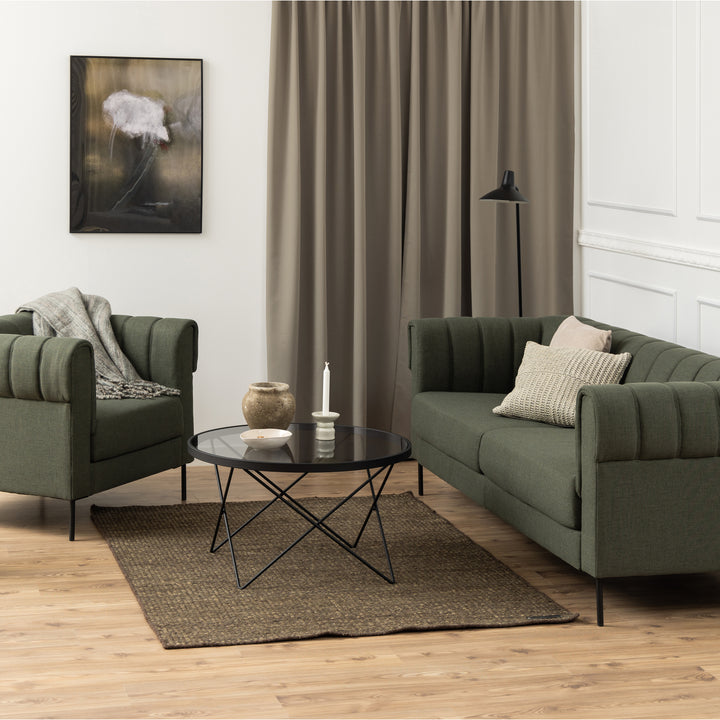 Cuxton Black Coffee Table, with Smoked Glass Top - TidySpaces