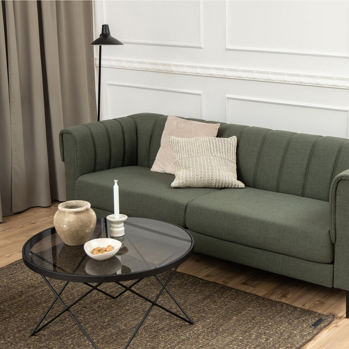 Cuxton Black Coffee Table, with Smoked Glass Top - TidySpaces