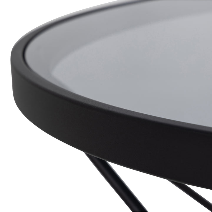 Cuxton Black Coffee Table, with Smoked Glass Top - TidySpaces