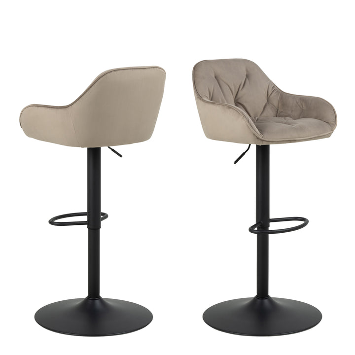 Brooke Swivel Bar Stool with Height Adjustable Function in Beige. - TidySpaces