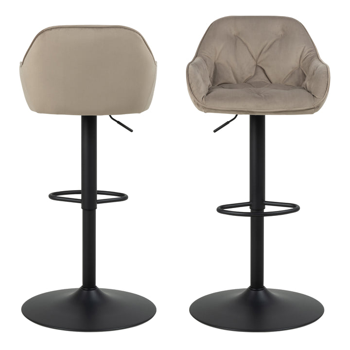 Brooke Swivel Bar Stool with Height Adjustable Function in Beige. - TidySpaces