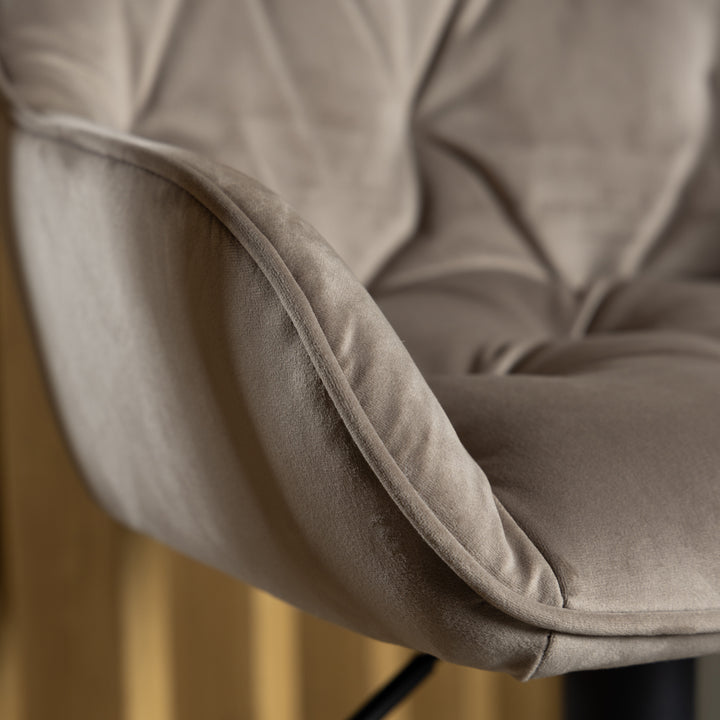 Brooke Swivel Bar Stool with Height Adjustable Function in Beige. - TidySpaces