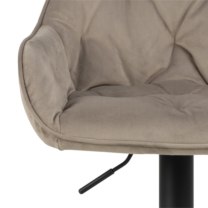 Brooke Swivel Bar Stool with Height Adjustable Function in Beige. - TidySpaces