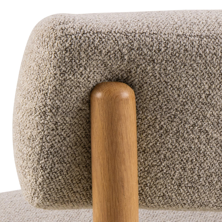 Burley Lounge Chair in Beige Fabric and Oak - TidySpaces