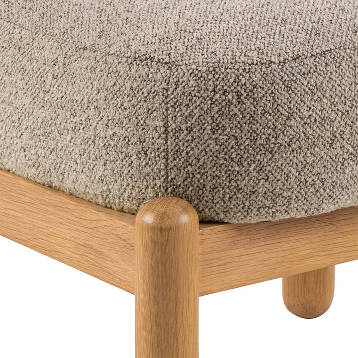 Burley Lounge Chair in Beige Fabric and Oak - TidySpaces