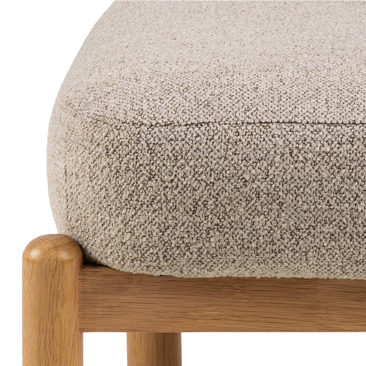 Burley Lounge Chair in Beige Fabric and Oak - TidySpaces