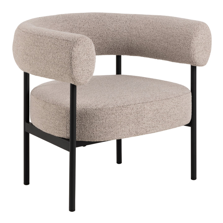 Oakfield lounge chair in Beige Fabic with Black Legs - TidySpaces