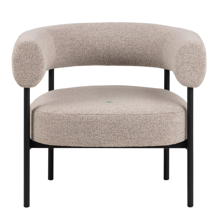 Oakfield lounge chair in Beige Fabic with Black Legs - TidySpaces
