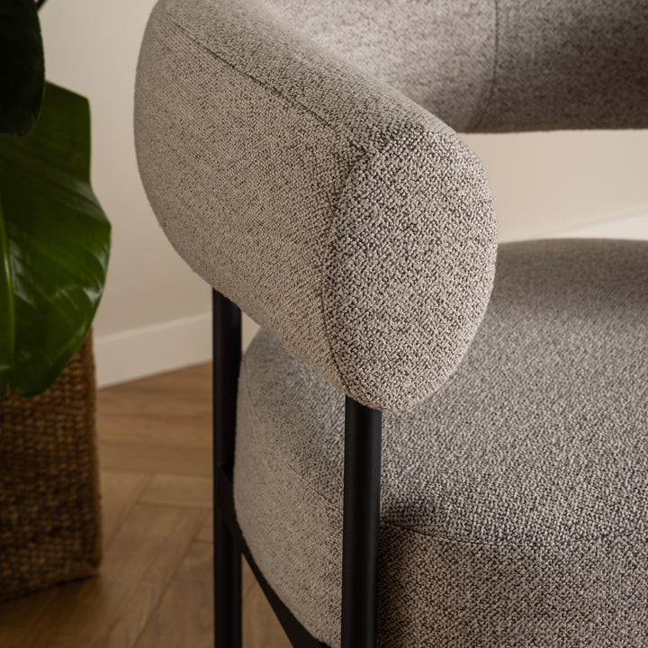 Oakfield lounge chair in Beige Fabic with Black Legs - TidySpaces