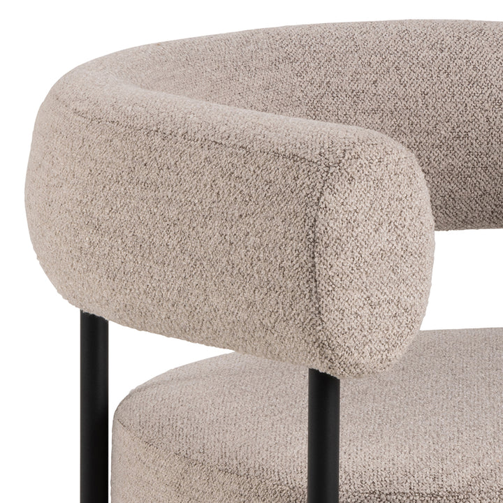 Oakfield lounge chair in Beige Fabic with Black Legs - TidySpaces