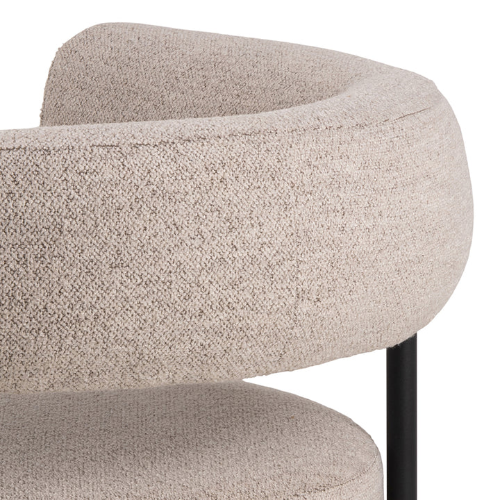 Oakfield lounge chair in Beige Fabic with Black Legs - TidySpaces