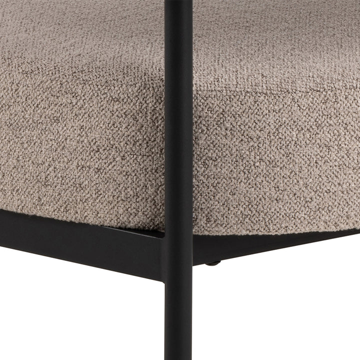 Oakfield lounge chair in Beige Fabic with Black Legs - TidySpaces