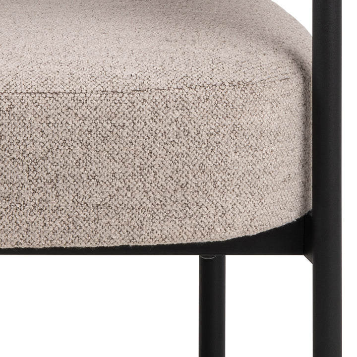 Oakfield lounge chair in Beige Fabic with Black Legs - TidySpaces