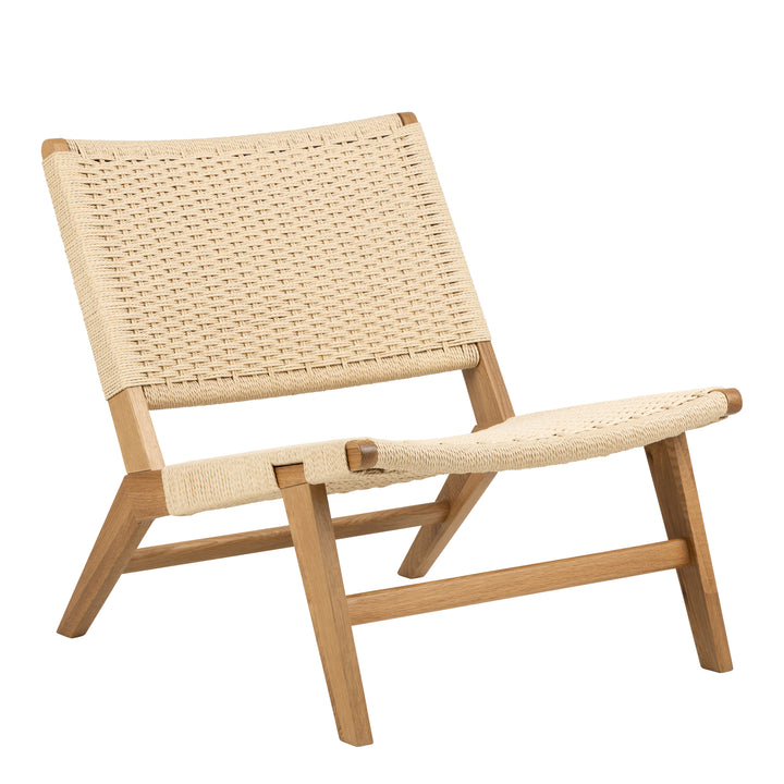 Carson Lounge Chair in Off White and Oak - TidySpaces