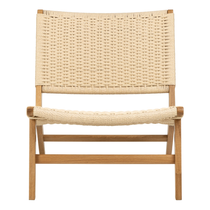 Carson Lounge Chair in Off White and Oak - TidySpaces