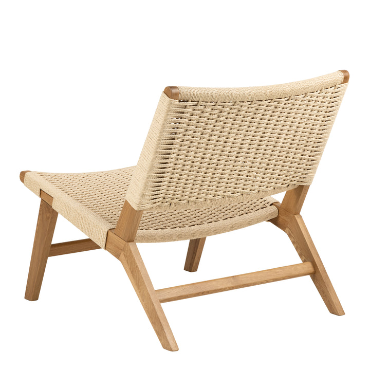 Carson Lounge Chair in Off White and Oak - TidySpaces