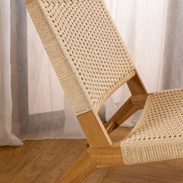 Carson Lounge Chair in Off White and Oak - TidySpaces