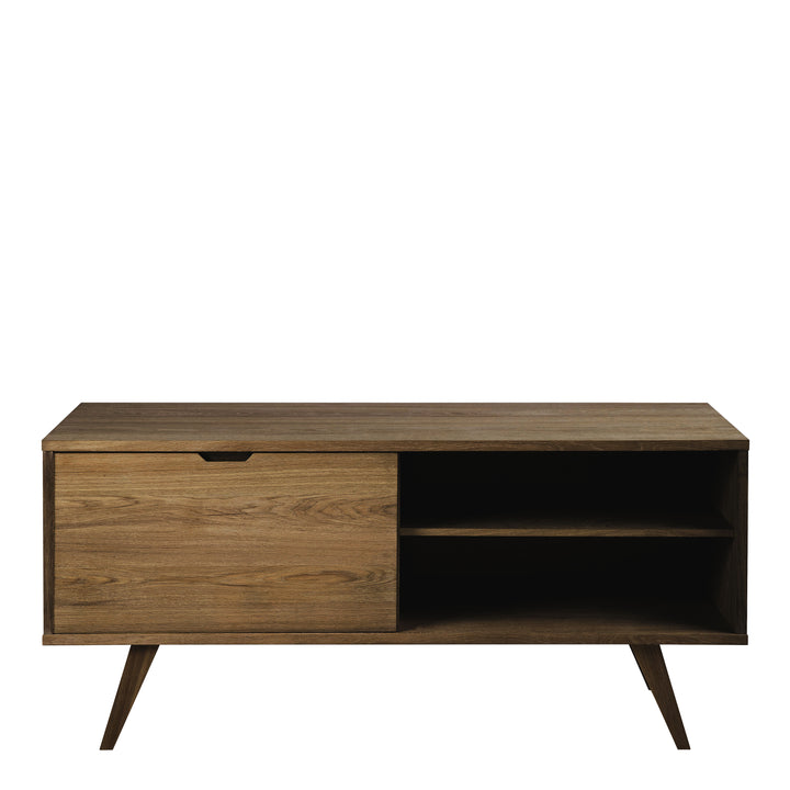 A-Line Sideboard with 4 Drawers and Sliding Door in Smoked Oak - TidySpaces