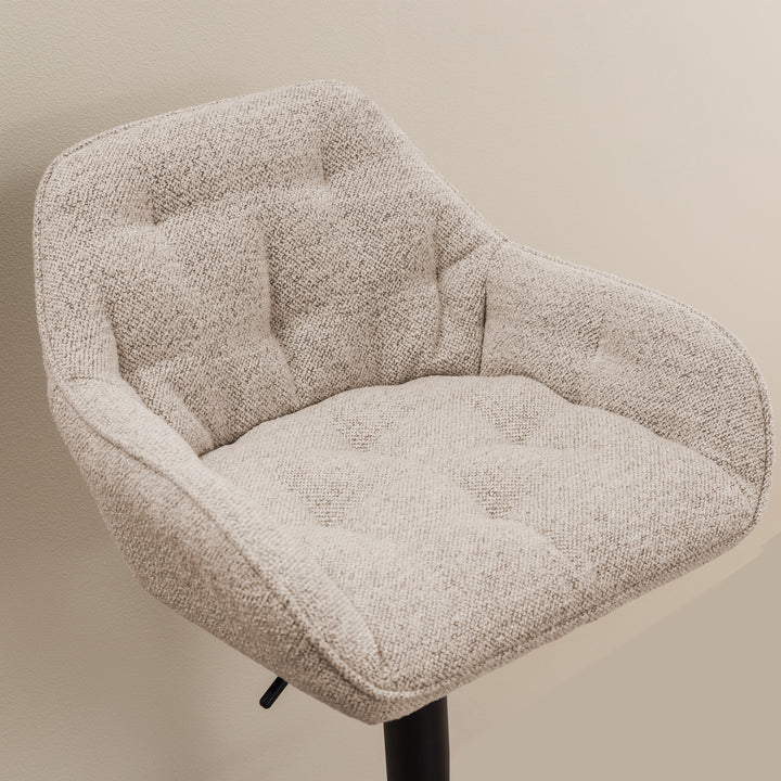 Brooke Swivel Bar Stool with Height Adjustable Function in Monza Beige. - TidySpaces