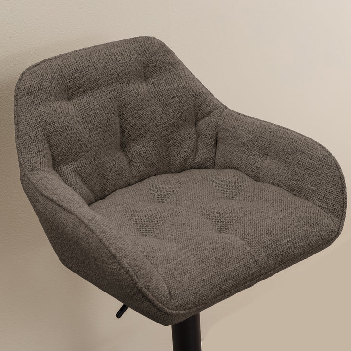 Brooke Swivel Bar Stool with Height Adjustable Function in Taupe. - TidySpaces