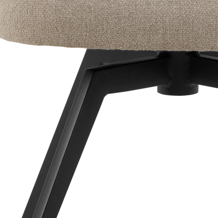 Darlene Dining Chair with Armrest and Swivel Function in Beige - TidySpaces