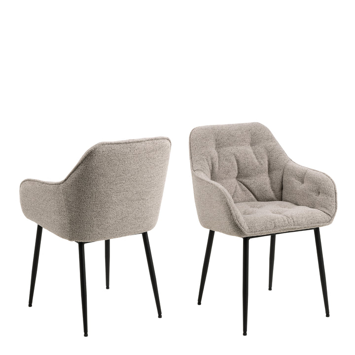 Brooke Dining Chair with Armrest in Monza Beige. - TidySpaces