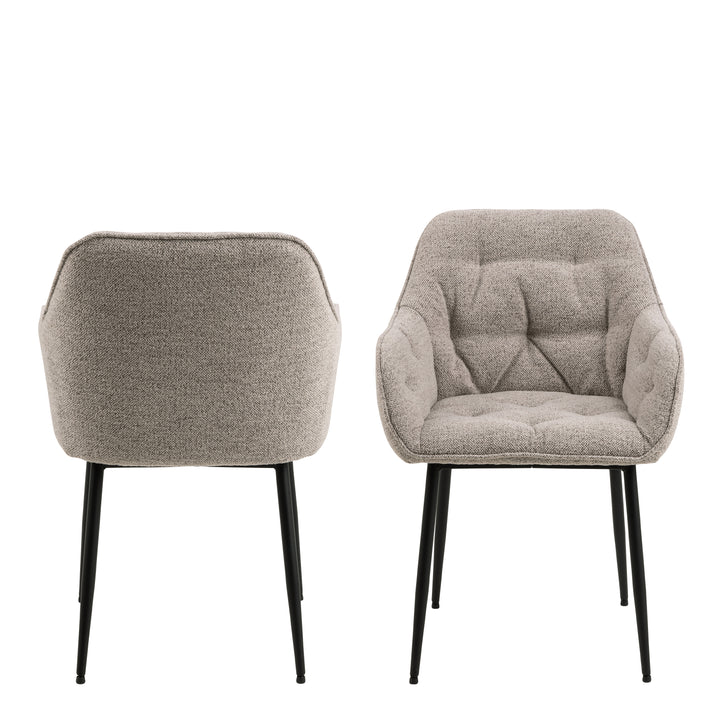 Brooke Dining Chair with Armrest in Monza Beige. - TidySpaces